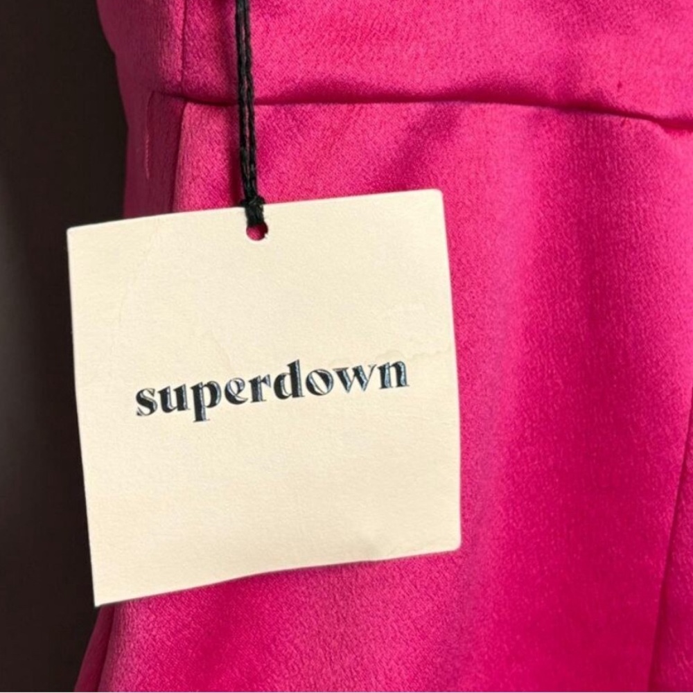 NWT Superdown Vibrant Pink satin mini dress - Picture 6 of 6